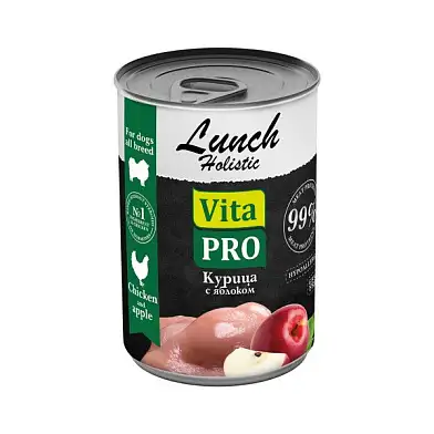 VITA PRO LUNCH консервы для собак курица с яблоком 