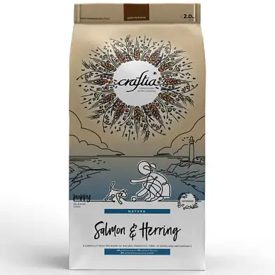 CRAFTIA NATURA сухой корм для щенков миниатюрных и мелких пород с лососем и сельдью