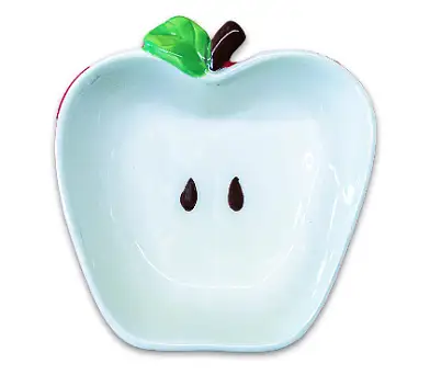 Mr.Kranch Яблочко миска керамическая для собак и кошек, белая