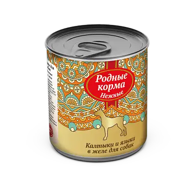 Родные корма Нежные консервы калтыки и языки в желе для собак