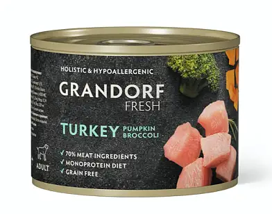 GRANDORF FRESH Консервы для собак паштет из индейки с тыквой и брокколи