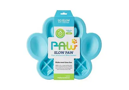 Купить petdreamhouse Лапа миска пластиковая для медленного кормления для собак и кошек, синяя